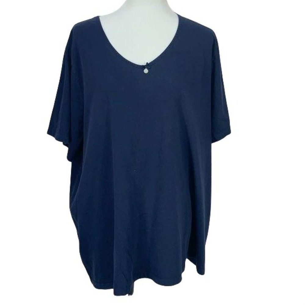 Catherine’s Plus Size Women's Blue Sleep Lounge‎ Pajamas Shirt 26/28W